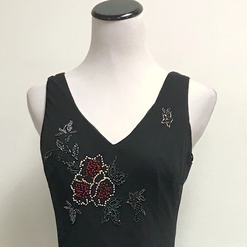 Sue Wong beaded silk long maxi evening dress floral embellished 8 party - Picture 4 of 10